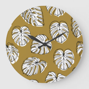 Monstera blad, textiel naadloos patroon. grote klok