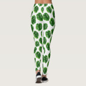 Monstera Blad Tropisch Patroon Leggings (Achterkant)
