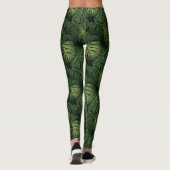 Monstera Blad Tropisch Patroon Leggings (Achterkant)