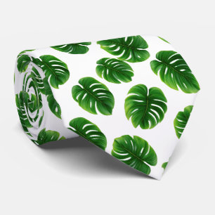Monstera Blad Tropisch Patroon Stropdas