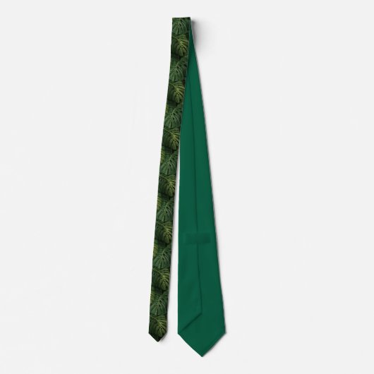 Monstera Blad Tropisch Patroon Stropdas (Achterkant)