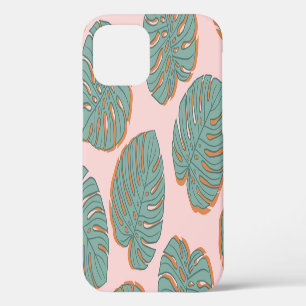 Monstera-blad: Tropisch vintage patroon iPhone 12 Hoesje