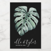 Monstera-blad Trouw Mini-wijnfleslabel Wijn Etiket (Enkel label)