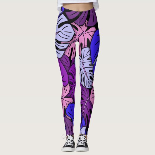 Monstera Bladeren #4 Leggings (Voorkant)