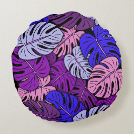 Monstera Bladeren #4 Rond Kussen
