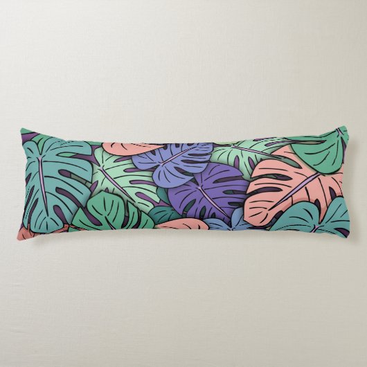 Monstera Bladeren #8 Lichaamskussen (Voorkant)