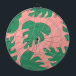 Monstera Bladeren Abstracte Strepen Patroon Dartbord<br><div class="desc">Ontworpen door Dream Big Digital Design</div>