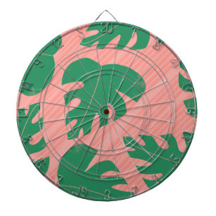 Monstera Bladeren Abstracte Strepen Patroon Dartbord