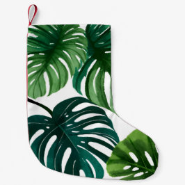 Monstera Bladeren Aquarel Kleine Kerstsok