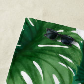 Monstera Bladeren Aquarel Strandlaken (In situ)