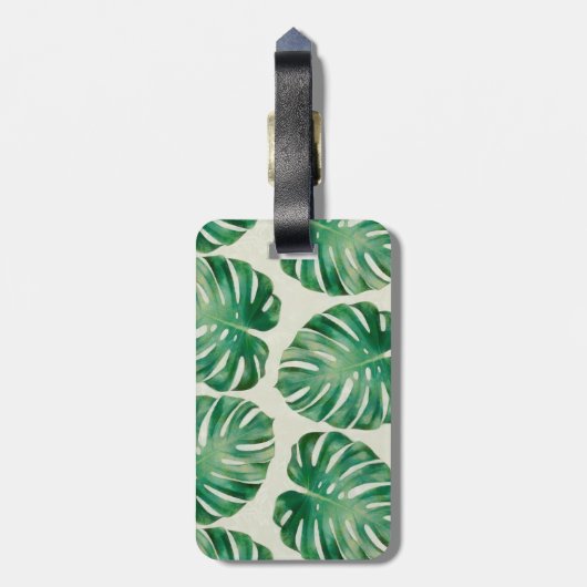 Monstera-bladeren Bagagelabel (Achterkant verticaal)