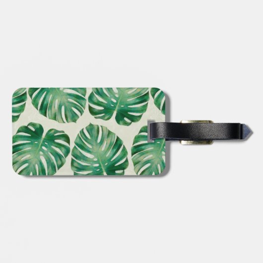 Monstera-bladeren Bagagelabel (Achterkant horizontaal)