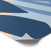 Monstera-bladeren (blauw en percolaat) poster (Hoek)