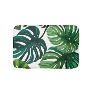 Monstera Bladeren   Botanisch Modern Groen Badmat