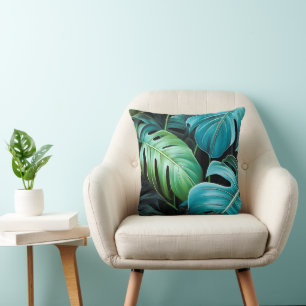 Monstera Bladeren Botanisch Tropisch Jungle Loof Kussen