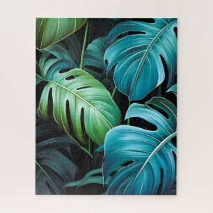 Monstera Bladeren Botanische Tropische Jungle Gebl Legpuzzel
