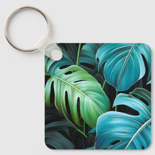 Monstera Bladeren Botanische Tropische Jungle Loof Sleutelhanger