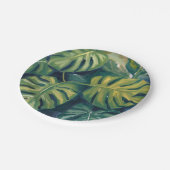 Monstera Bladeren Botanische Waterverf Papieren Bordje (Gekanteld)