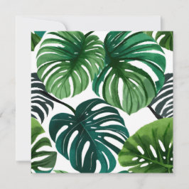 Monstera Bladeren | Eenvoudig Modern Waterverf Kaart