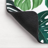 Monstera Bladeren | Eenvoudig Modern Waterverf Muismat (Hoek)