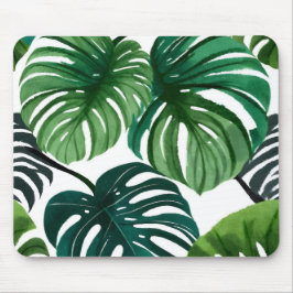 Monstera Bladeren | Eenvoudig Modern Waterverf Muismat