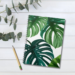 Monstera Bladeren | Eenvoudig Modern Waterverf Notitieboek