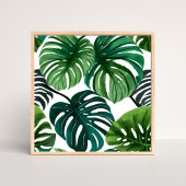 Monstera Bladeren | Eenvoudig Modern Waterverf Poster