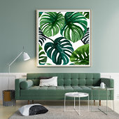 Monstera Bladeren | Eenvoudig Modern Waterverf Poster