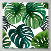 Monstera Bladeren | Eenvoudig Modern Waterverf Poster (Voorkant)