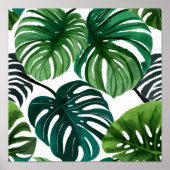 Monstera Bladeren | Eenvoudig Modern Waterverf Poster (Voorkant)