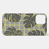 Monstera bladeren: geel-grijs modern Abstract Case-Mate iPhone Case (Achterkant (horizontaal))