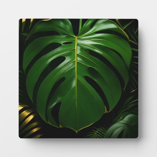 Monstera Bladeren Goud Jungle Glamour Fotoplaat (Voorkant)