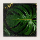 Monstera Bladeren Goud Jungle Glamour Legpuzzel (Horizontaal)