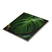 Monstera Bladeren Goud Jungle Glamour Tegeltje (Zijkant)