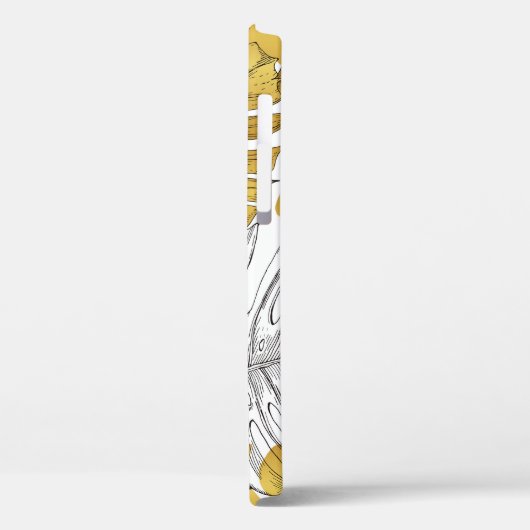 Monstera bladeren: goudwit Case-Mate iPhone case (Achterkant / Links)