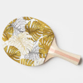 Monstera bladeren: goudwit tafeltennisbatje (Zijkant)