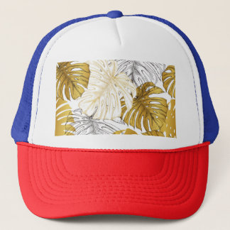Monstera bladeren: goudwit trucker pet