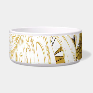 Monstera bladeren: goudwit voerbakje