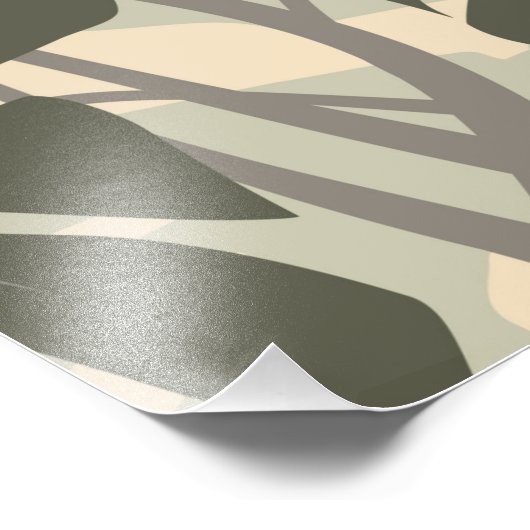 Monstera-bladeren (groen en zand) foto afdruk (Hoek)