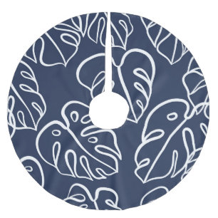 Monstera bladeren: hand getekend. kerstboom rok