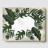 Monstera Bladeren Handgetekende Groene Huwelijksde Gastenboek (Achterkant)