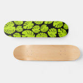 Monstera-bladeren in Lime Green en zwart Persoonlijk Skateboard (Horizontaal)