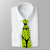 Monstera-bladeren in Lime Green en zwart Stropdas (Gebonden)