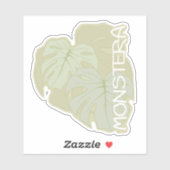 Monstera-bladeren in zacht groen sticker (Vel)