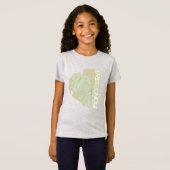 Monstera-bladeren in zacht groen T-shirt (Voorkant volledig)