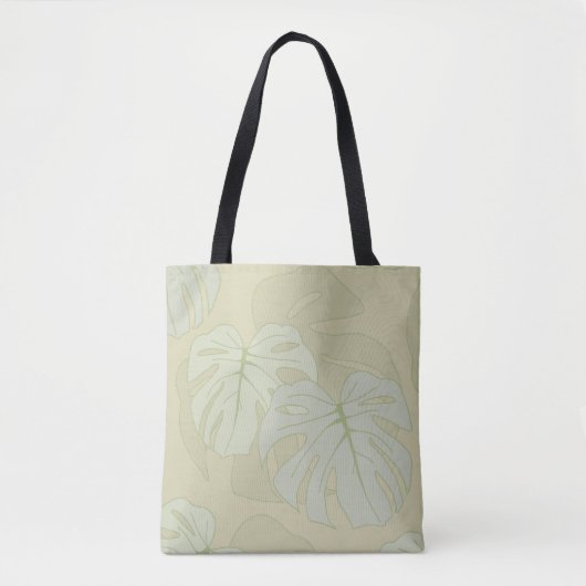 Monstera-bladeren in zacht groen tote bag (Voorkant)