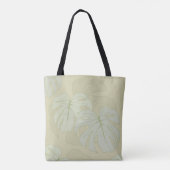 Monstera-bladeren in zacht groen tote bag (Achterkant)