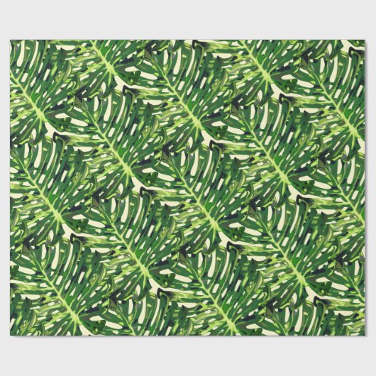 Monstera bladeren inpakpapier (Vlak)