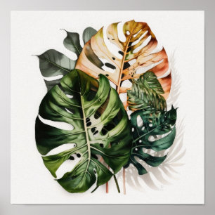 Monstera Bladeren Kunstprint Poster