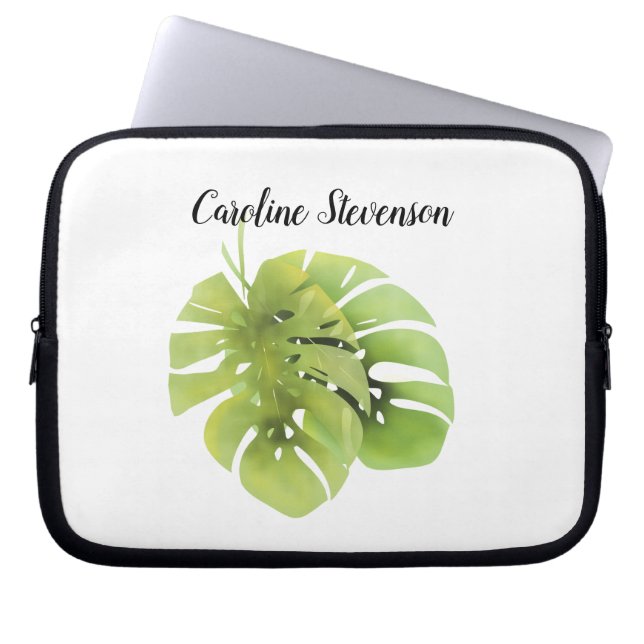 Monstera-bladeren Laptop Sleeve (Voorkant)